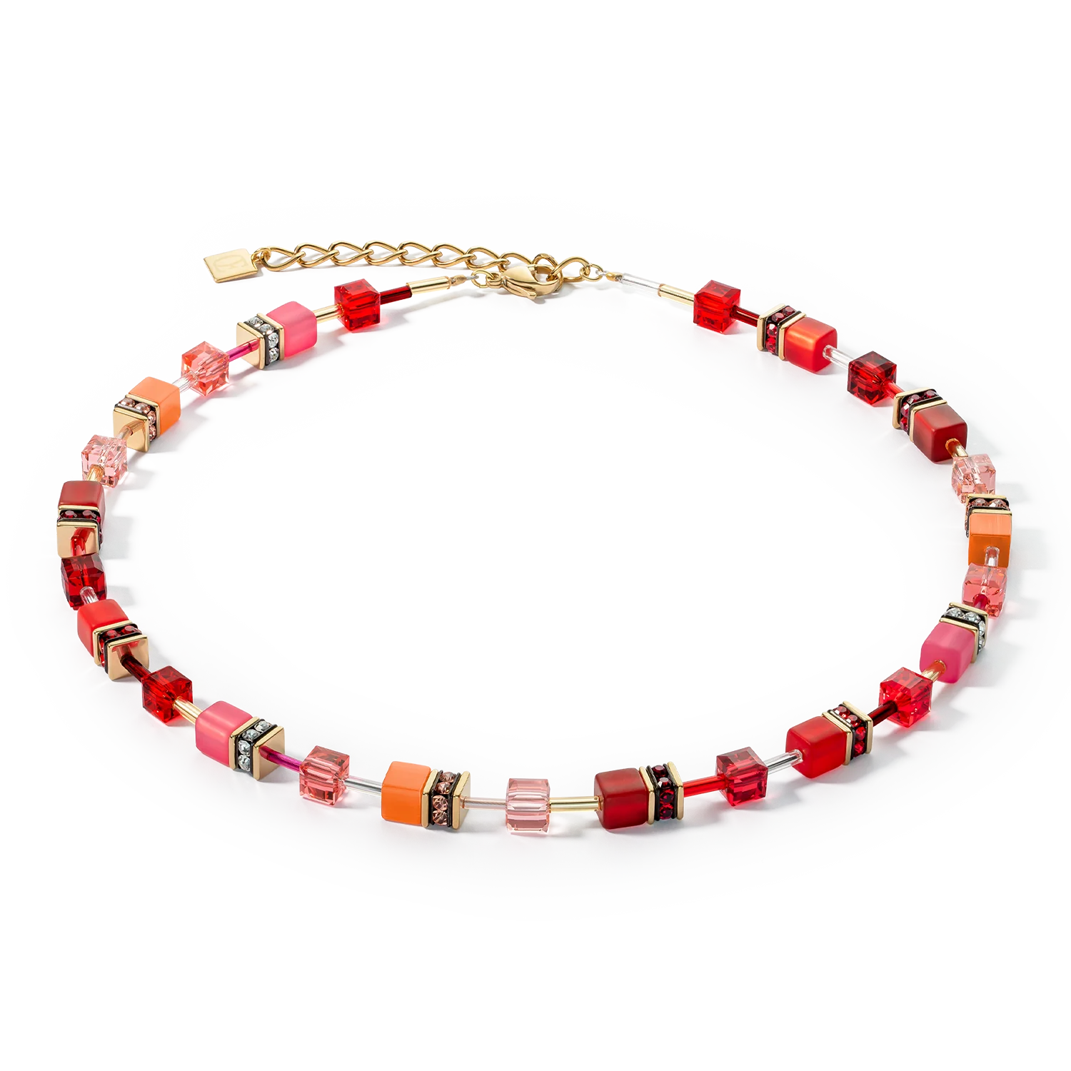 Collier GeoCUBE® Iconic Halskette gold-rot