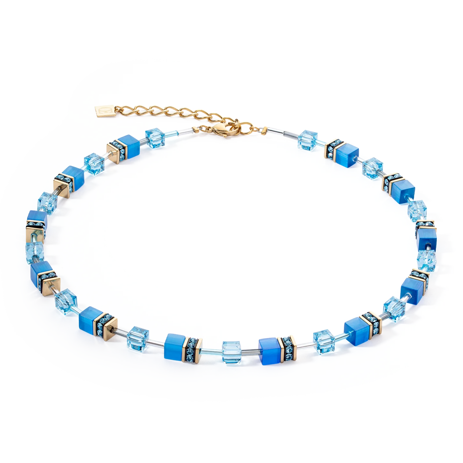Collier GeoCUBE® Iconic Mono Gold Türkis