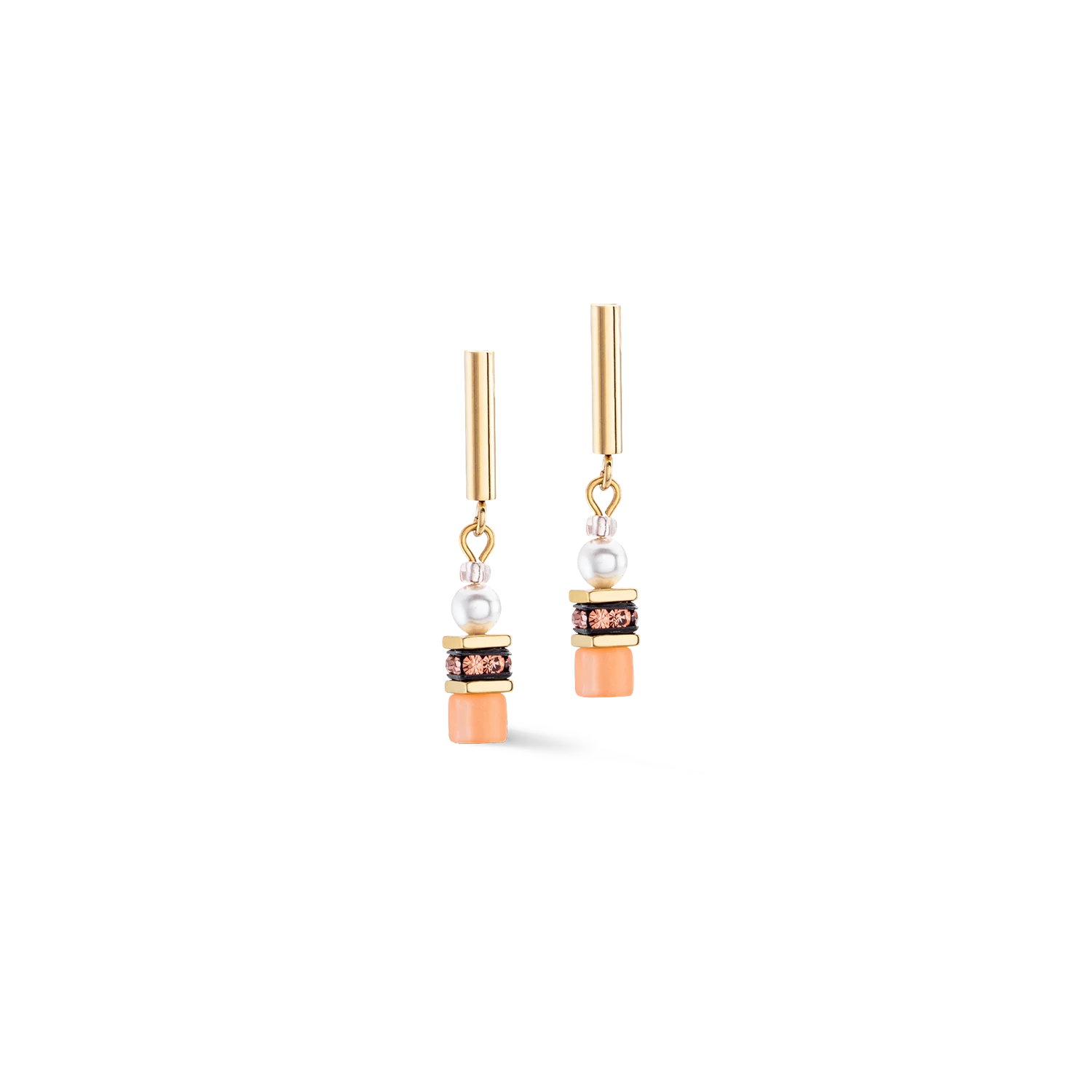 Ohrstecker GeoCUBE® Mini Fusion Pearls Apricot Crush