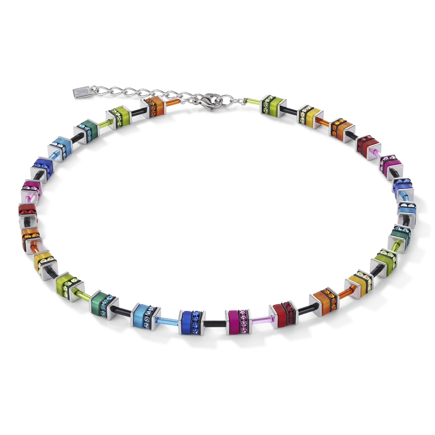 Collier GeoCUBE® classic Polaris & Strass multicolor