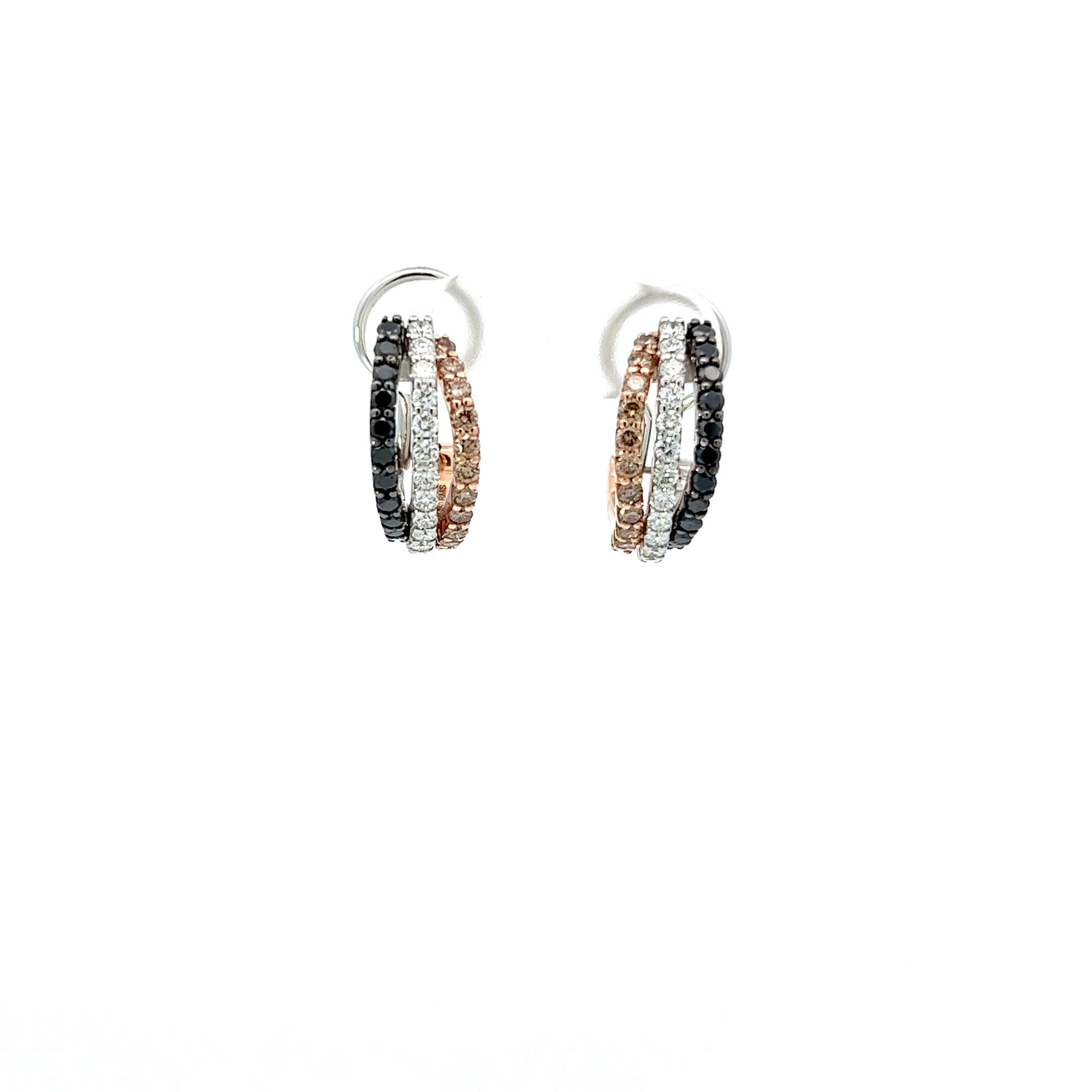 Ohrstecker Rose und Weissgold 18kt mit Brill.
