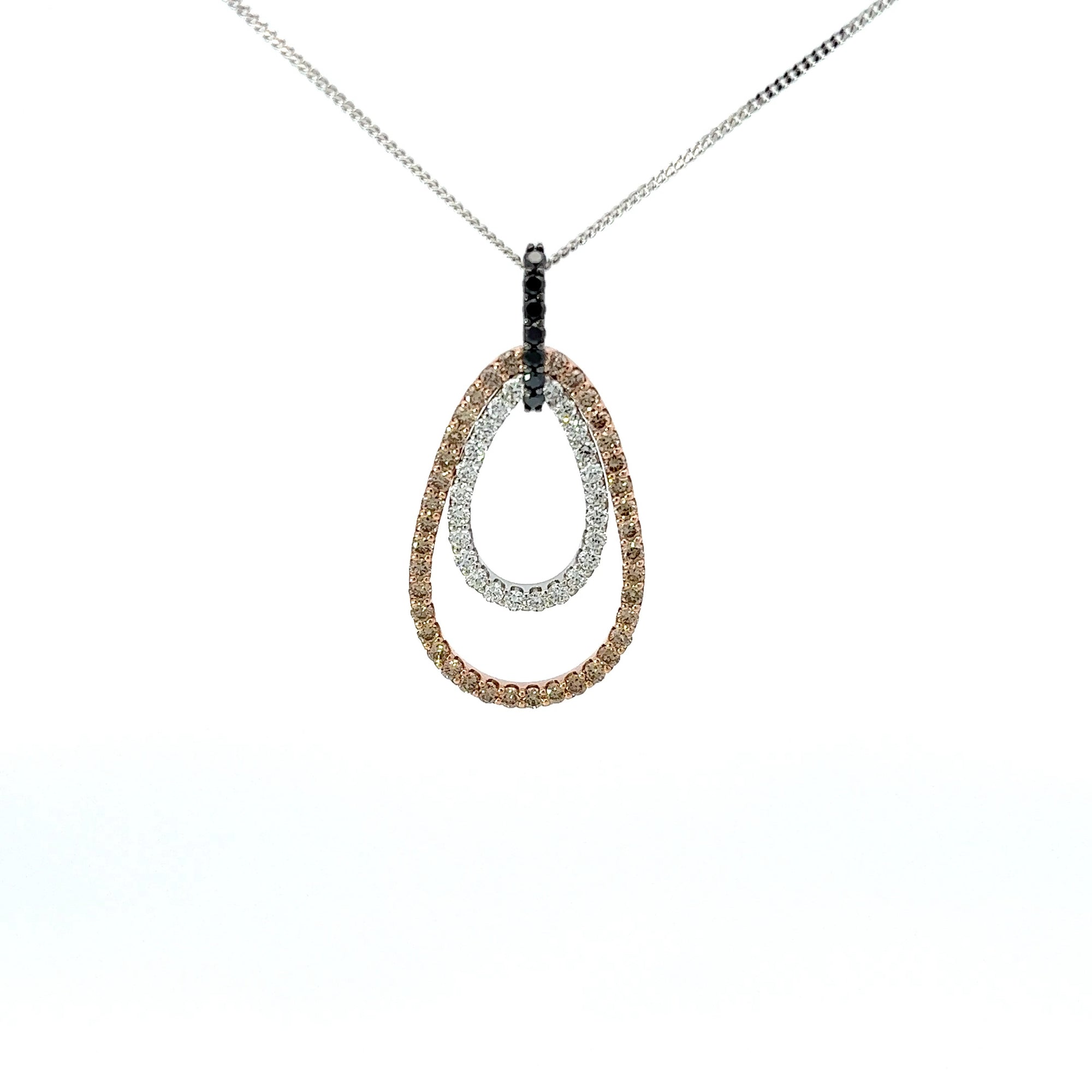 Anhänger Rose und Weissgold 18kt mit Brill.