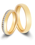 Partnerring Edelstahl goldfarbig mit Steinen