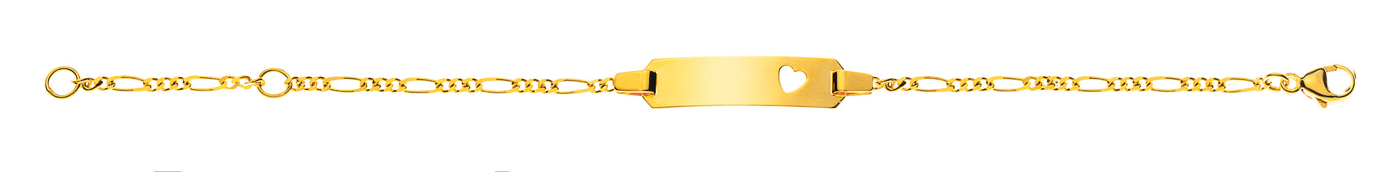 Bébé Bracelet Figaro diamantiert in Gelbgold 18kt