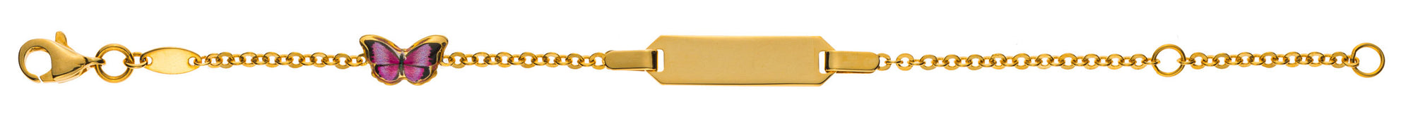 Bébé Bracelet mit 1 Schmetterling in Gelbgold 9kt