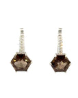 Ohrstecker in Silber mit Rauchquarz und Zirkonia