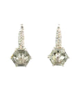 Ohrstecker in Silber mit grüner Amethyst und Zirkonia