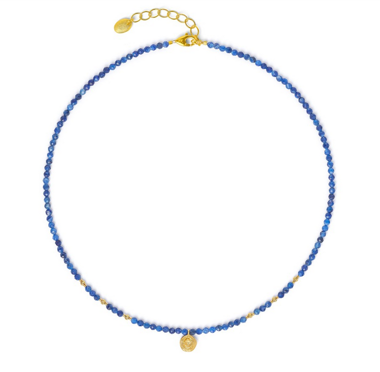 Collier in Silber vergoldet mit Kyanit