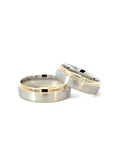 Partnerring in Silber und Apricot 14kt mit Brillanten