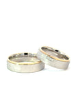 Partnerring in Silber und Apricot 14kt mit Brillanten