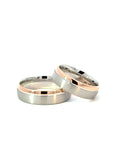 Partnerring in Silber und Rosegold 14kt mit Brillanten