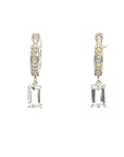 Creolen in Weissgold 18kt mit Brillanten und Topas