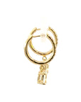 Creolen in Gelbgold 18kt mit Brillanten und Topas