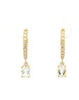 Creolen in Gelbgold 18kt mit Brillanten und Topas