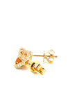 Ohrstecker in Gelbgold 18kt mit Mandarin Granat und Brillanten