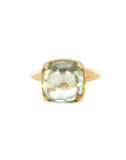 Ring in Gelbgold 18kt mit Prasiolith und Brillanten