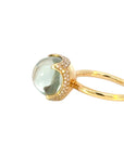 Ring in Gelbgold 18kt mit Prasiolith und Brillanten