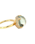 Ring in Gelbgold 18kt mit Prasiolith und Brillanten