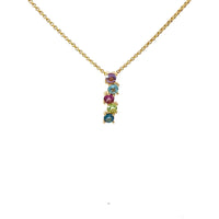 Anhänger Gelbgold 18kt Farbsteine