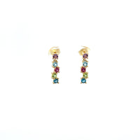 Ohstecker Gelbgold 18kt Farbsteine