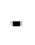 Ring Edelstahl Achat schwarz