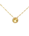 Anhänger in Gelbgold 18kt mit Brillanten und gelber Beryll