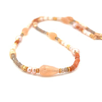 Collier Perlen und Mondstein