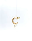 Creolen Perle Weiss/Gelbgold 18kt