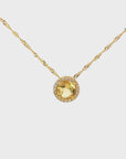 Anhänger in Gelbgold 18kt mit Brillanten und gelber Beryll
