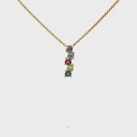 Anhänger Gelbgold 18kt Farbsteine