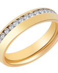 Partnerring Edelstahl goldfarbig mit Steinen