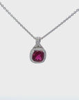 Anhänger mit Kette Rubelith Antik