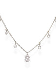 Amen Collier Buchstabe A Silber 925 mit Zirkonia