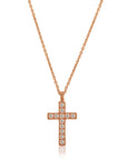Collier "Kreuz" Silber 925 gelb vergoldet (auf Bild rot vergoldet)
