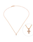 Collier "Kreuz" Silber 925 gelb vergoldet (auf Bild rot vergoldet)