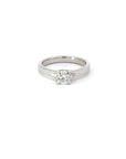 Ring Solitär in Weissgold 18kt mit Brillant und Herz-Fassug
