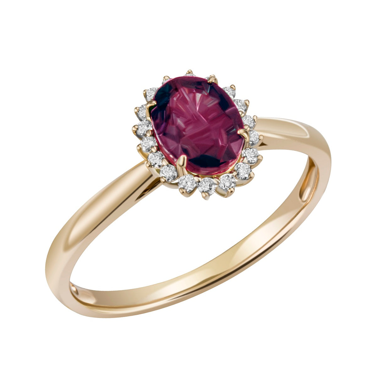 Ring in Gelbgold 18kt mit Rubin und Brillanten