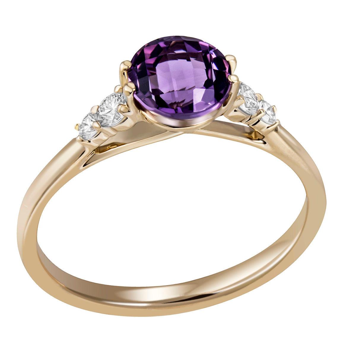 Ring in Gelbgold 18kt mit Ametyst und Brillanten