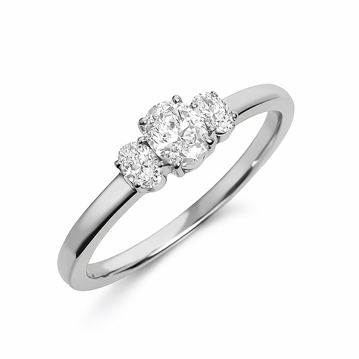 Ring in Weissgold 18kt mit Diamanten