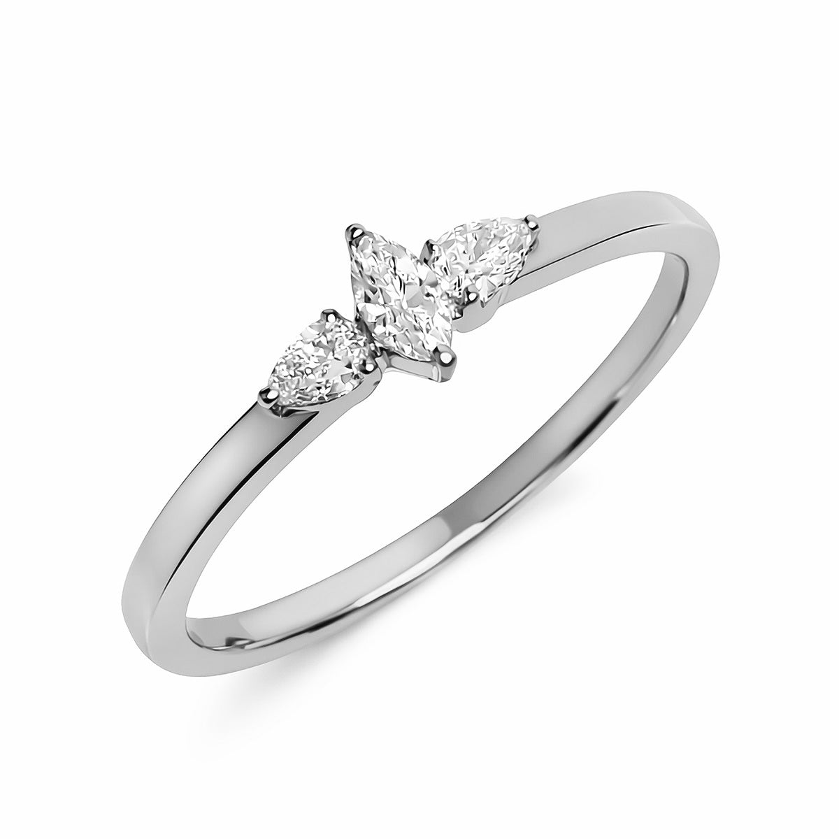 Ring in Weissgold 18kt mit Diamanten
