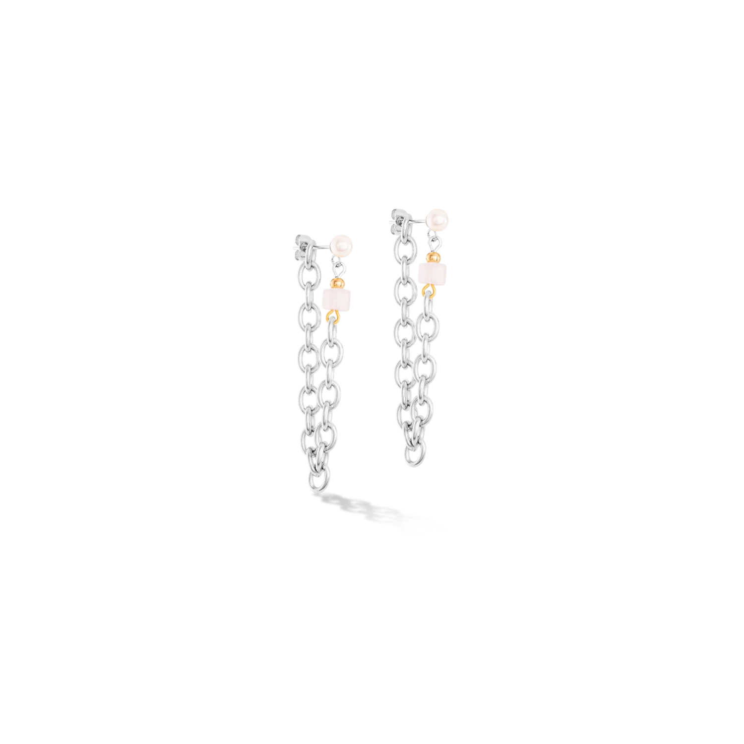 Ohrringe Cool Romantic Cubes &amp; Pearls Bicolor
