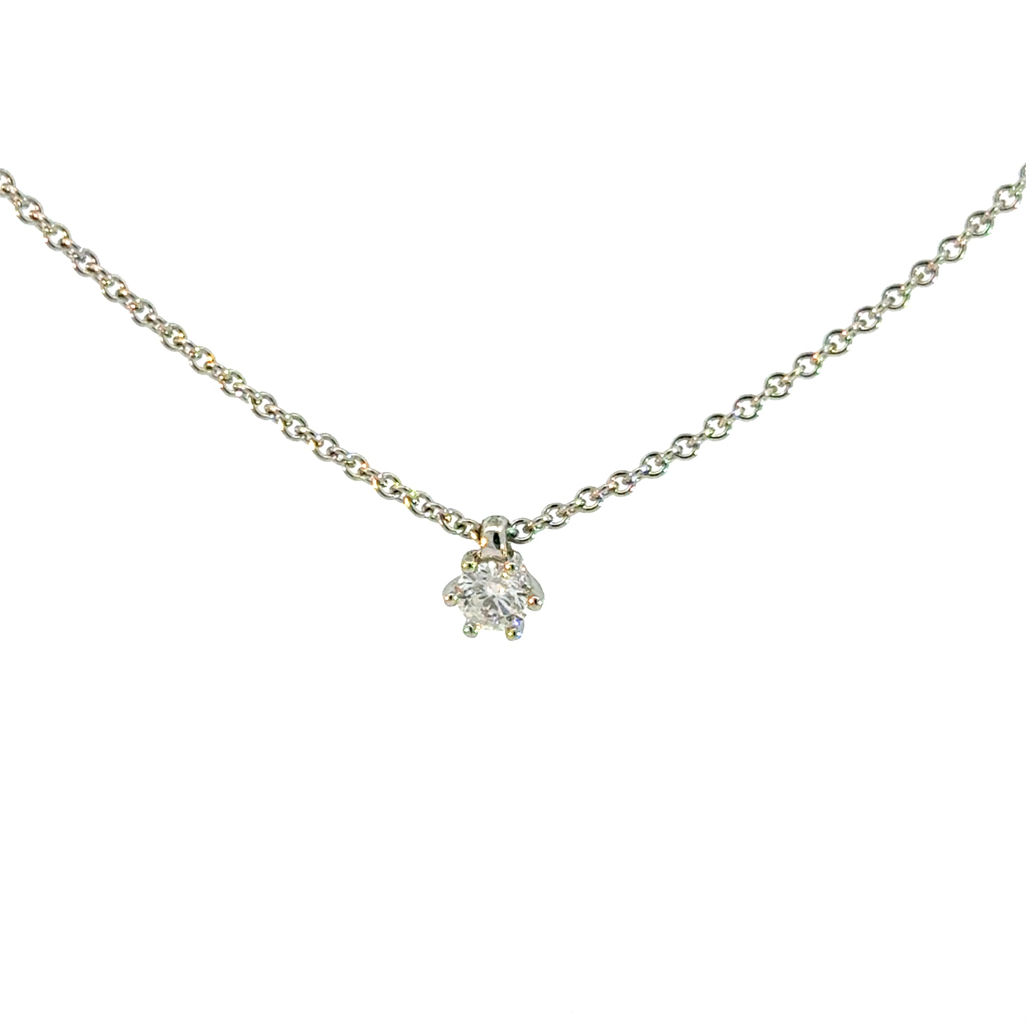 Collier mit Anhänger &quot;Solitär&quot; in Platin