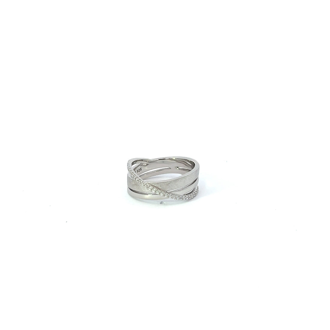 Ring Silber mattiert mit Zirkonia