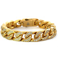 Armband Stahl PVD gold Zirkonia