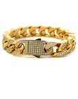 Armband Stahl PVD gold Zirkonia