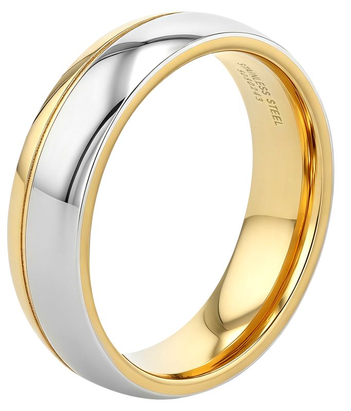 Partnerring in Edelstahl bicolor