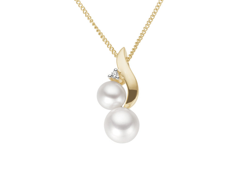 Anhänger in Gelbgold 18kt mit Perlen und Brillanten
