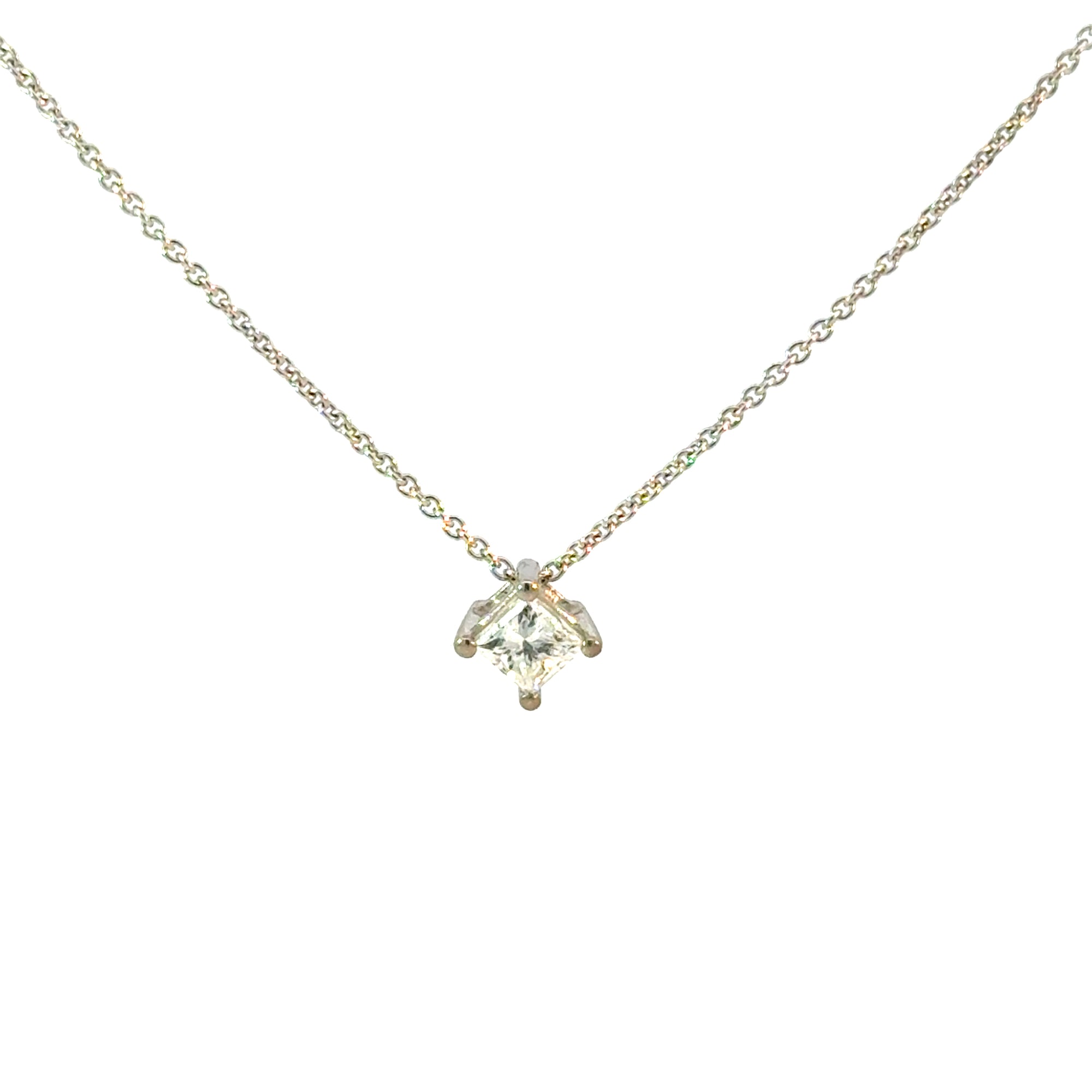 Anhänger Solitär in Weissgold 18kt mit Princess