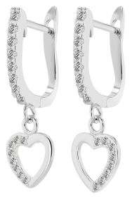 Ohrhänger "Herz" in Silber mit Zirkonia