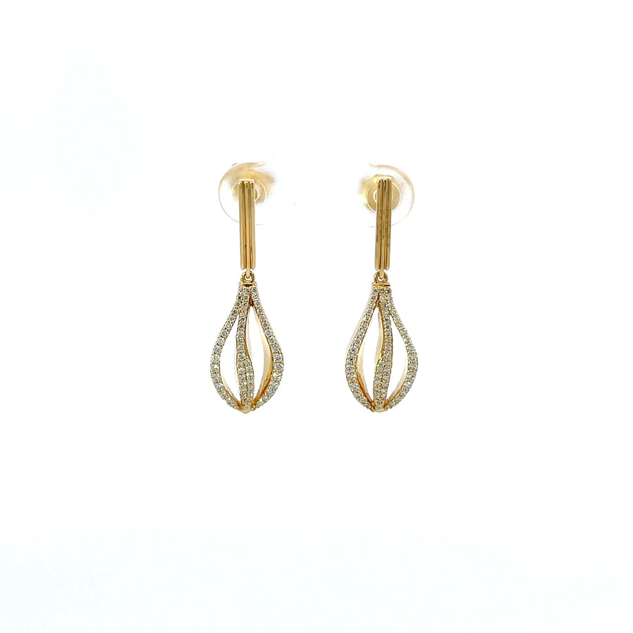 Ohrhänger Gelbgold 18kt mit Brillanten